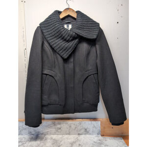 Soia & Kyo Black Shawl Knit Collar Wool Blend Jacket Women Sz S Classic Dressy